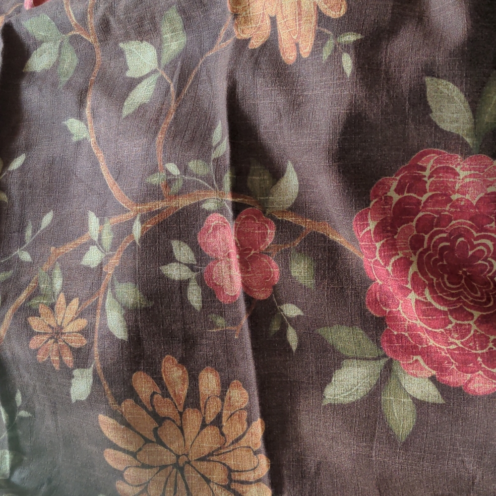 Pier 1 brown floral curtain panel